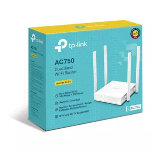 TP-Link Archer C24 AC750 Dual-Band Wi-Fi Router 2.4GHz 300Mbps 5GHz 433Mbps 4xLA - Picture 1 of 1