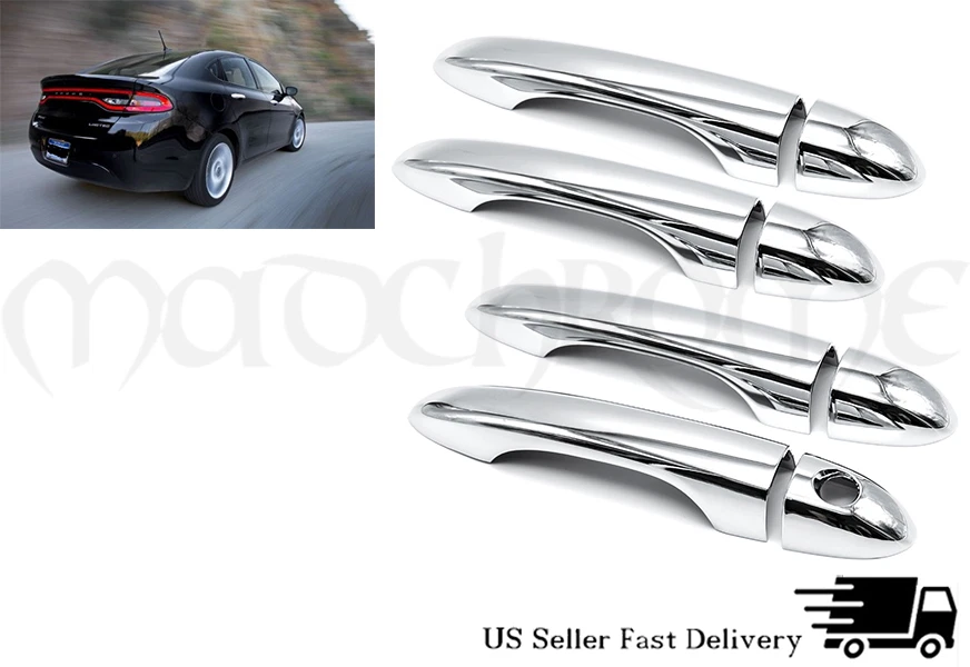 Хромированные дверные ручки бухты для 15-16 Dodge Dart/cherokee/200 *БЕЗ умных замочных скважин* - Изображение 1 из 1