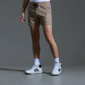 2024 Nuevos Pantalones Cortos Verticales Rayas Hombres Alta Calidad Neutro Pareja Informales Pantalones Cortos - Imagen 1 de 17