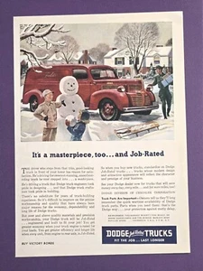 1946 VINTAGE PRINT AD - DODGE "JOB-RATED" TRUCKS AD - DELIVERY DRIVER SNOWMAN - Picture 1 of 1