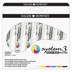 Daler Rowney System3 6-Tube Heavy Body Acrylic Paint Process Set - 59ml Acryl... - Picture 1 of 7