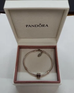 PULSERA DE SERPIENTE PANDORA, PLATA ESTERLINA CON ""S"" ENCANTO - Imagen 1 de 7