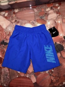 Nike Blue Logo Swimsuit Trunks Shorts Youth Small Boy's S /4  4 -5yrs NWT $40 - Picture 1 of 4