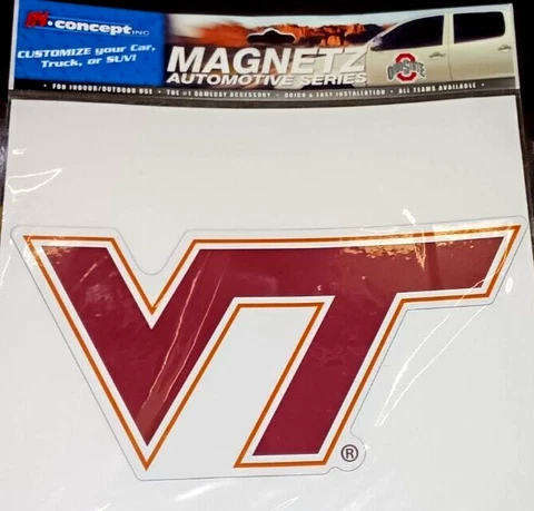 MAGNETZ Automotive Series VIRGINIA TECH Hokies Car Truck Magnet NCAA Licensed Nw Cover