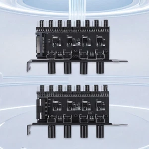 PC Chassis Fan Hub SATA/4 Pin Adapter 8 Channel PC Fan Hub 4 Knob Cooler Fan - Photo 1/17