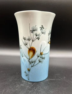 VTG MCM Royal Copenhagen Aluminia Blue 7" Floral Vase (Ellen Malmer) #967 / 3873 - Picture 1 of 5