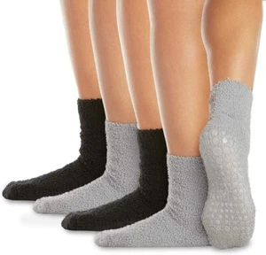 Antirutsch Socken LA Active Fuzzy Casual Grip Yoga Loungewear Nachtwäsche 4er Pack L-XL - Bild 1 von 8