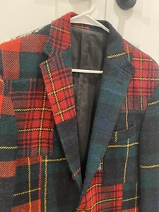 RARE RL67 Polo Ralph Lauren Patchwork Tweed Slim Sport Coat 40 R ITALY - Picture 1 of 7