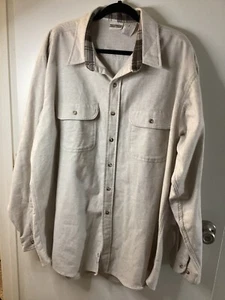 Field & Stream Heavy Duty Tan 100% Cotton Long Sleeve Button Down Shirt - 2XL - Picture 1 of 9