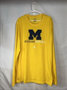 Michigan Fußball Nike Jordan Dri Fit Langarmshirt Gr. XXL - gelb - Bild 1 von 6