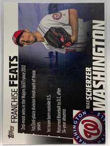 MAX SCHERZER 2019 Topps Series 2 #FF-29 Franchise Feats Insert Nationals - Picture 1 of 2