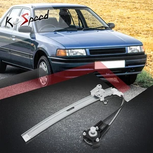 Metallic Front Right Passenger Side Manual Window Regulator for 90-94 Mazda 323 - Picture 1 of 5