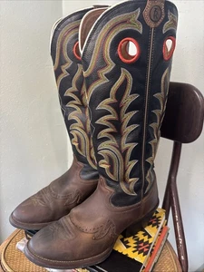 Botas vaqueras Buckaroo Western RR1002 agujeros Crazyhorse talla 10.5D Tony Lama para hombre - Imagen 1 de 7