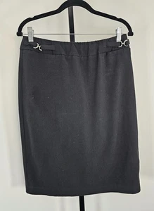 Women's  BRIGGS A-Line Skirt Pull on Elastic Waist Knee Length  Black SZ 10 - Picture 1 of 6
