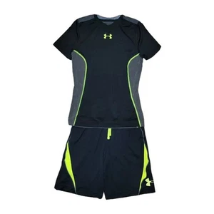 Under Armour Youth Medium (10-12) Gray/Black Athletic Shorts & Fitted Shirt Set - Picture 1 of 8