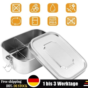 1200 ml Brotdose Lunchbox Mehrweg Dose Butterdose Bentobox Edelstahl mit Fächer - Bild 1 von 24