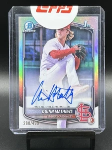 QUINN MATHEWS 2025 Bowman Cromo Rifrattore Autografo #/499 - Foto 1 di 2