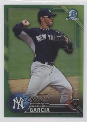 2016 Bowman Chrome Prospects Green Refractor /99 Wilkerman Garcia #BCP164 - Image 1 of 2