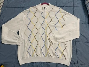 Maglione Harold Powell 1/4 zip bianco cotone taglia XXL - Foto 1 di 7