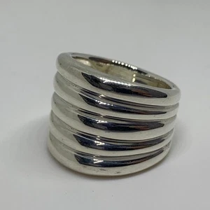 LINKS OF LONDON Ladies Band M Sterling Silver 925 Wide 5-Stack Ring NEW RRP275 - Picture 1 of 3