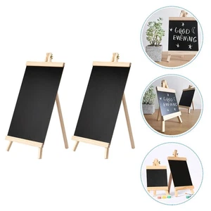  2Pcs Rustic Chalkboard Sign Standing Wood Framed Blackboard Chalk Board Home - Picture 1 of 12