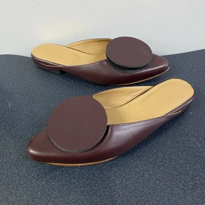 Chinelo Feminino Anthropologie The Palatines Mules Tamanho 7 Phalera Borgonha - Imagem 1 de 4