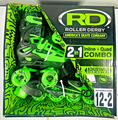 Roller Derby 2-in-1 Incline + Quad Combo - Skates Adjustable Sizes  12-2 - Image 1 of 4