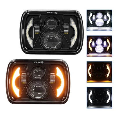 Par de faros LED 7x6" 5X7 haz alto/bajo para GMC Savana 1500 2500 3500 Safari Van Foto 1 de 4