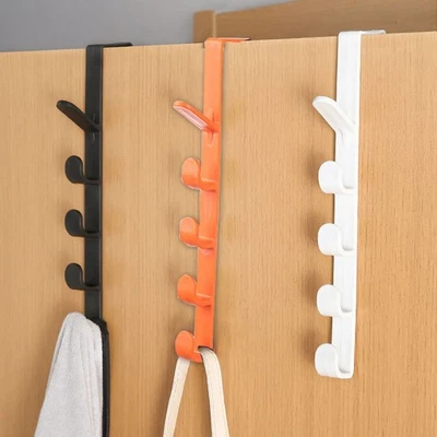 `(Orange)Door Hook Multipurpose Modern Style Punch Free Strong Load Bearing - Image 1 of 4