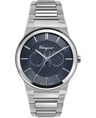 Reloj Hombre Ferragamo Zafiro SFHP00620 Plateado Acero Inoxidable Esfera Azul 42mm Foto 1 de 4