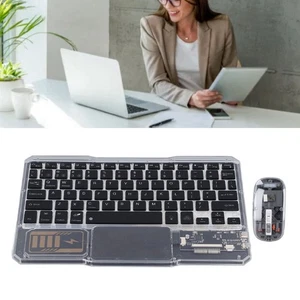 BT Keyboard Mouse Combo 7 Colours Night Light Wireless Keyboard Mouse Bundle NEW - Afbeelding 1 van 12