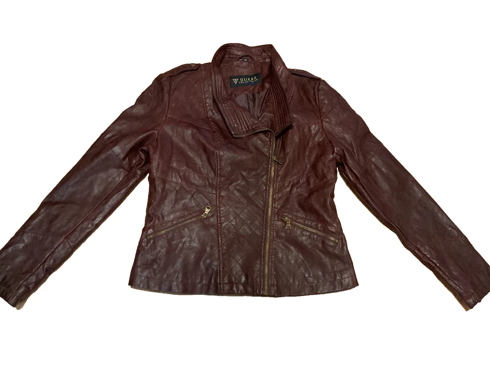 GUESS-Chaqueta BIKER Mujer Imitación Cuero Cremallera Completa Espresso L. (42"C 24"L Foto 1 de 4