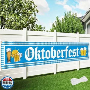 Decorazioni Oktoberfest, grande striscione Oktoberfest 8,2 piedi × 1,6 piedi con 19,69 piedi  - Foto 1 di 5