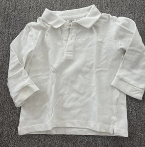 Zara Boy Polo Long sleeve Shirt, White, Size 18-24 Months - Picture 1 of 5