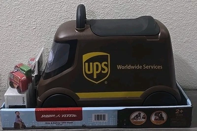 Radio Flyer UPS camión de reparto paseo 3 paquetes debajo del asiento almacenamiento ergonómico Foto 1 de 4