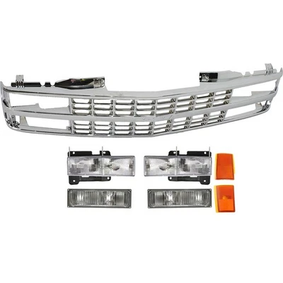 Grille Headlight Kit For 1990-93 Chevrolet C1500 K1500 with Composite Headlights Foto 1 de 4