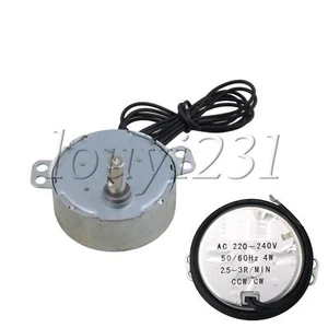 Synchronous Motor AC 220 V 4W 2.5-3RPM 20-60mA CCW/CW Shaft Dia 7mm - Bild 1 von 6