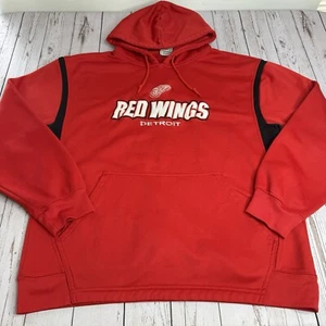 NHL Detroit Red Wings Hoodie Hooded Sweatshirt Mens XL Red Embroidered Logo - Picture 1 of 10