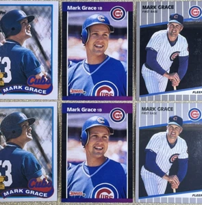 1989 Topps Fleer Donruss Mark Grace Lot 2x Each Chicago Cubs NM+ - Picture 1 of 2