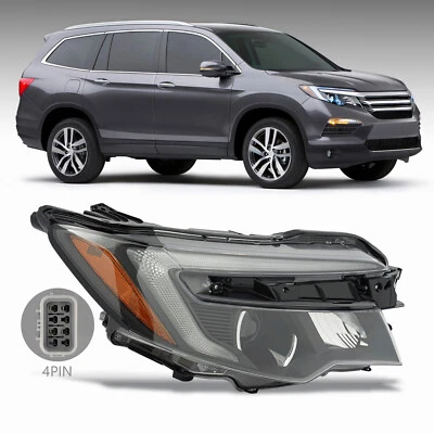 Fits 2016-18 Honda Pilot 17-20 Ridgeline Halogen Headlight Headlamp Passenger RH Foto 1 de 4