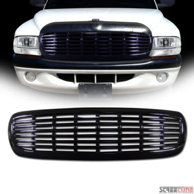For 97-03/04 Dakota/Durango Blk Horizontal Billet Front Grill Grille Replacement - Imagem 1 de 3