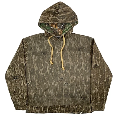 Realtree Mossy Oak Print Green Camouflage Pullover Hoodie Men's Size Large L - Image 1 of 4