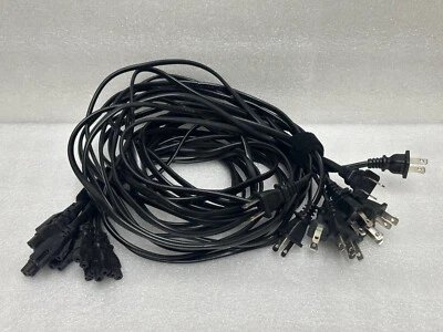 USED-Lot 10 US 2 Prong Pin 5ft Polarized Power Cord Cable AC TV 300V 18AWG NISPT - Image 1 of 4
