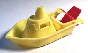 Vtg 1950's 60's Plastic Yellow Boat With Propeller Needs Rubber band - Picture 1 of 2