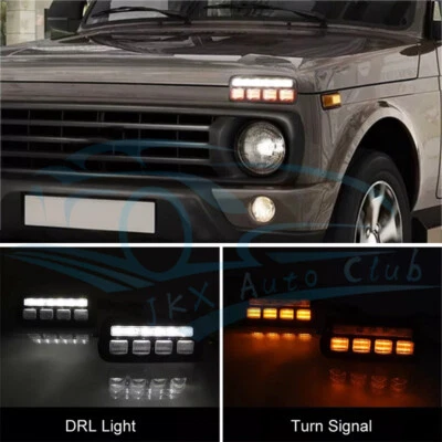 Parachoques de repuesto de lámpara antiniebla LED DRL para LADA NIVA 16-19 luz de circulación diurna m Foto 1 de 4