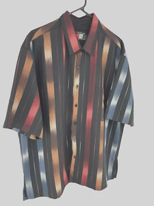 D’Accord Men’s XL Multicolor Striped Short Sleeve Button Down Shirt - Picture 1 of 13