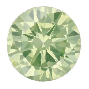 Certified 0.44 CT VS2 Clarity Round Cut Loose Light Green Gray Diamond - Picture 1 of 4