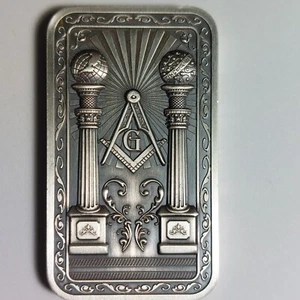 2024 Albannach Metals Kody Duncan Masonic 2oz High Relief Antiqued 999 Silver - Picture 1 of 6
