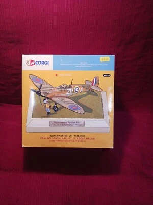 CORGI AN31919 1/72 Supermarine SPITFIRE MK.I RAF 74 ADOLF SAILOR MALAN Diorama - Image 1 of 2