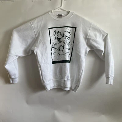 Sudadera De Colección Oneita Para Mujer L 42-44 Flor Iris Gráfico Hecha en EE. UU. DEFECTUOSA Foto 1 de 4